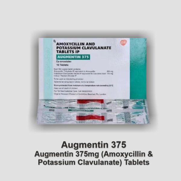 Augmentin 375mg (Amoxycillin & Potassium Clavulanate) Tablets